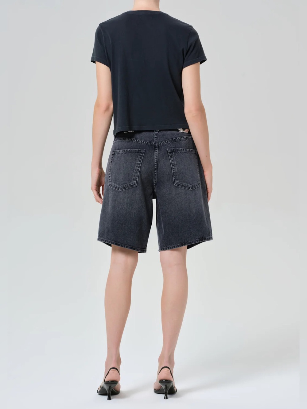 Citizens of Humanity Ayla Jean Shorts Vintage Black size 27 long 9" inseam jorts - Picture 4 of 16
